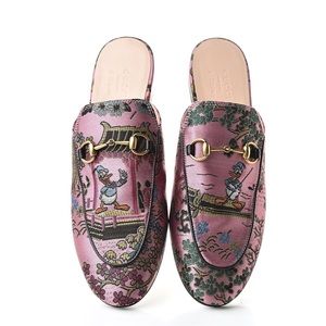 Gucci X Disney Jacquard Japanese Donald Duck Princetown Slippers Mules